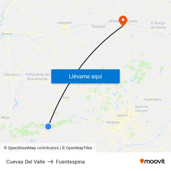 Cuevas Del Valle to Fuentespina map