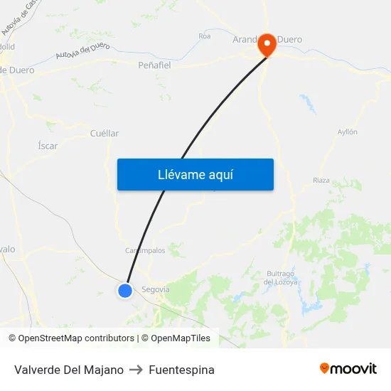 Valverde Del Majano to Fuentespina map
