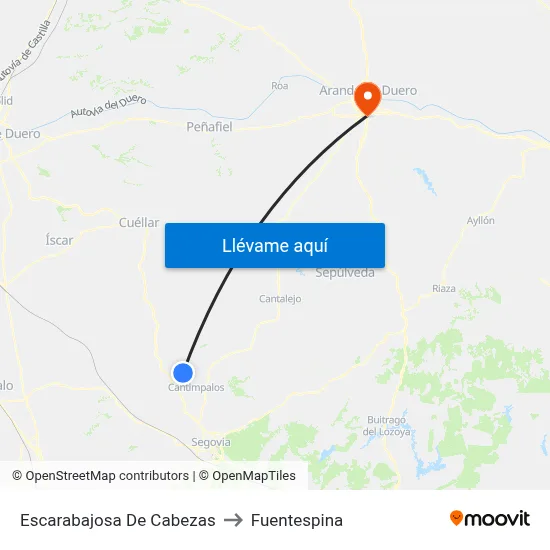 Escarabajosa De Cabezas to Fuentespina map