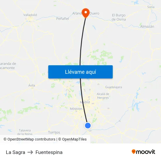 La Sagra to Fuentespina map