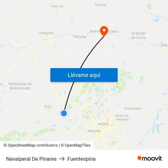 Navalperal De Pinares to Fuentespina map