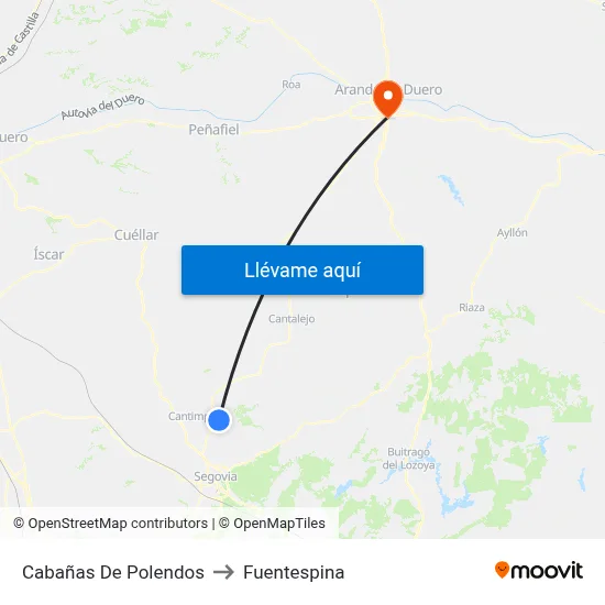 Cabañas De Polendos to Fuentespina map
