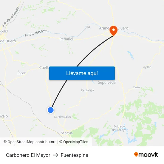 Carbonero El Mayor to Fuentespina map