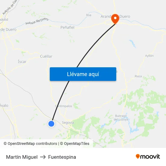 Martín Miguel to Fuentespina map