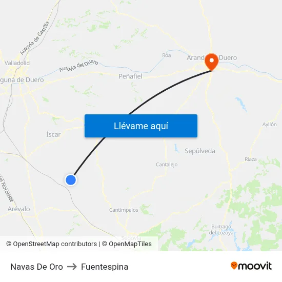 Navas De Oro to Fuentespina map