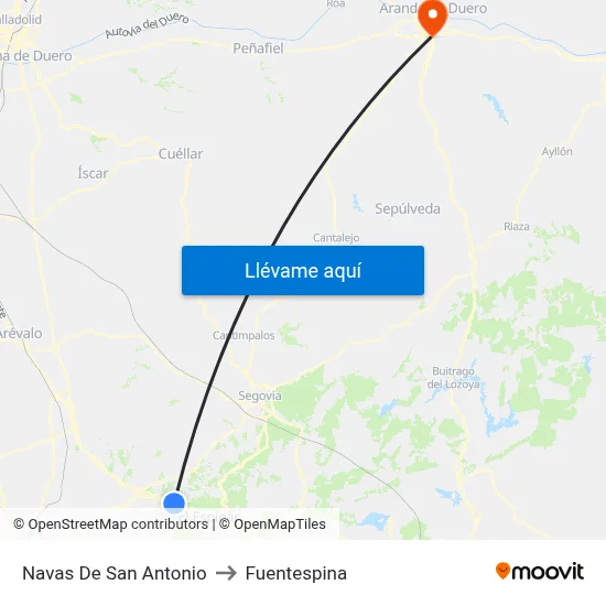 Navas De San Antonio to Fuentespina map