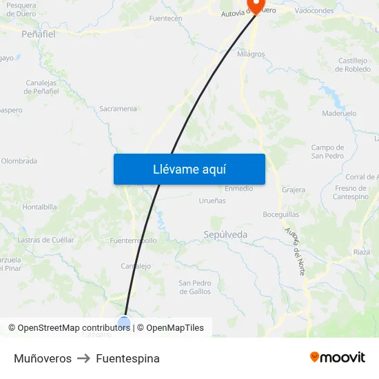 Muñoveros to Fuentespina map