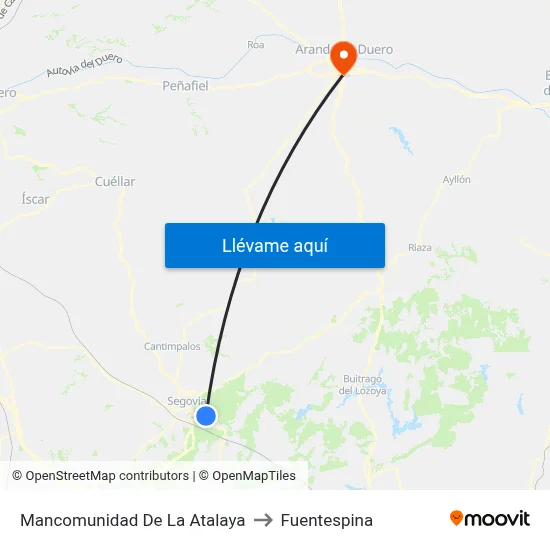 Mancomunidad De La Atalaya to Fuentespina map