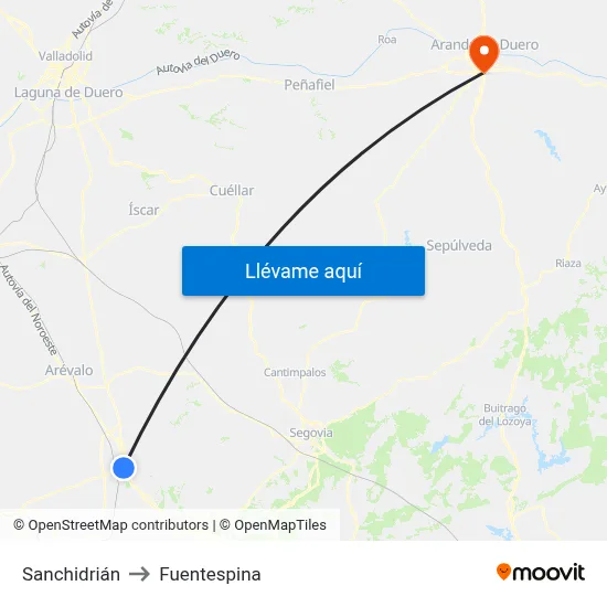 Sanchidrián to Fuentespina map
