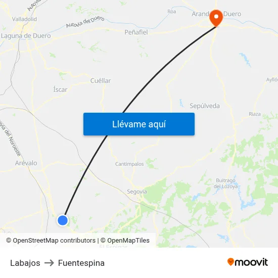 Labajos to Fuentespina map
