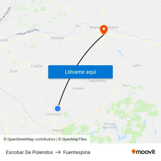 Escobar De Polendos to Fuentespina map
