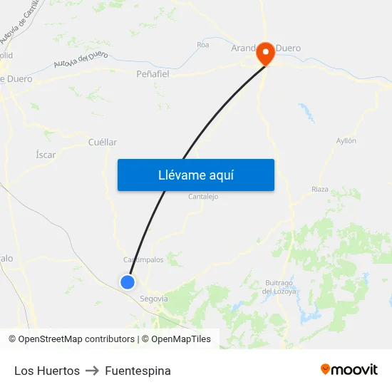 Los Huertos to Fuentespina map
