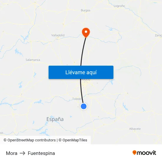 Mora to Fuentespina map