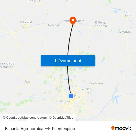 Escuela Agronómica to Fuentespina map
