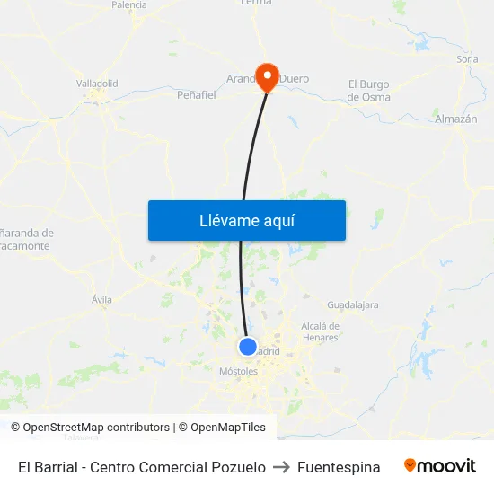 El Barrial - Centro Comercial Pozuelo to Fuentespina map