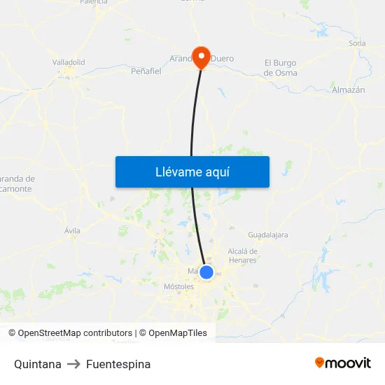 Quintana to Fuentespina map
