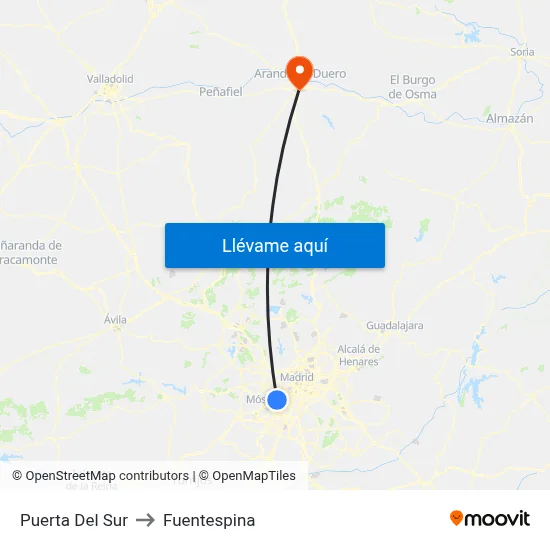 Puerta Del Sur to Fuentespina map