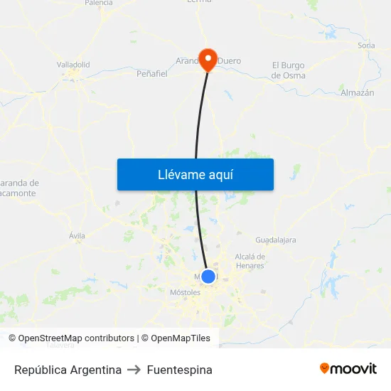 República Argentina to Fuentespina map