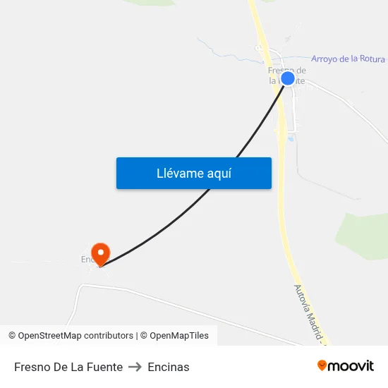 Fresno De La Fuente to Encinas map