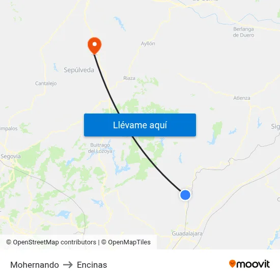 Mohernando to Encinas map