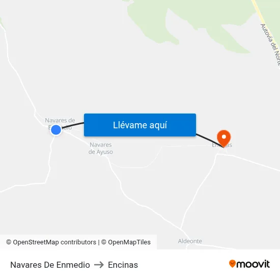 Navares De Enmedio to Encinas map
