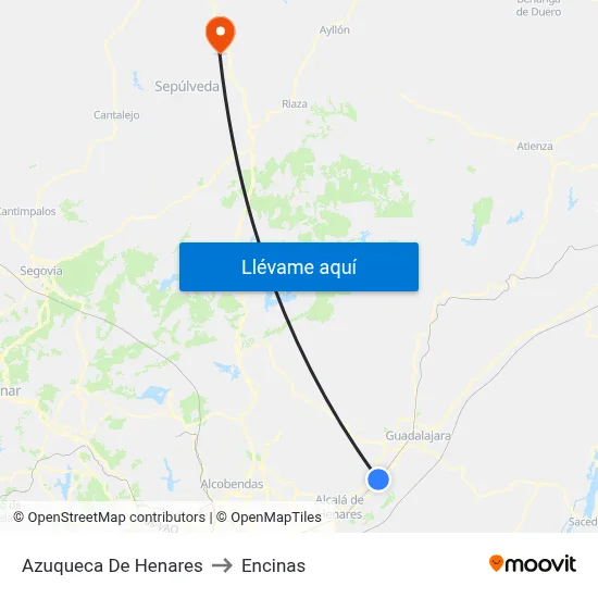 Azuqueca De Henares to Encinas map