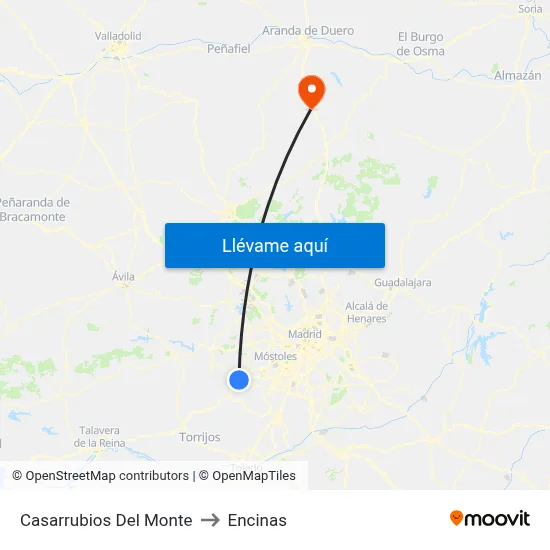 Casarrubios Del Monte to Encinas map