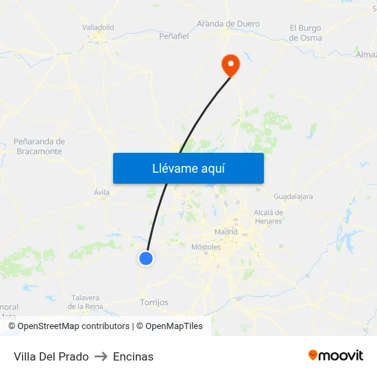 Villa Del Prado to Encinas map
