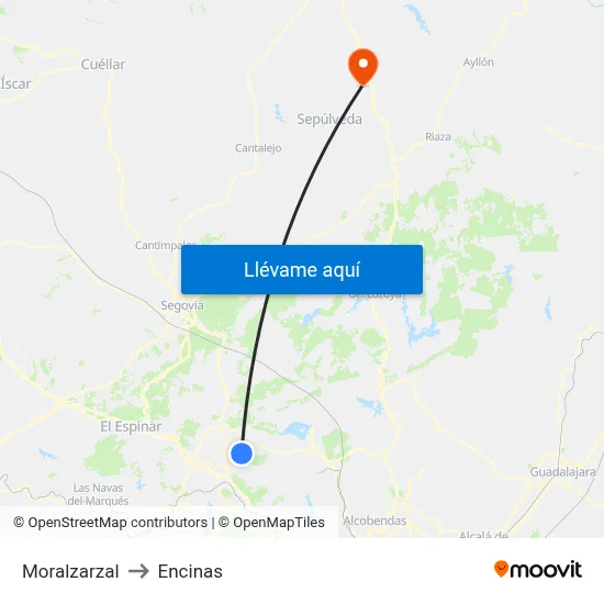 Moralzarzal to Encinas map