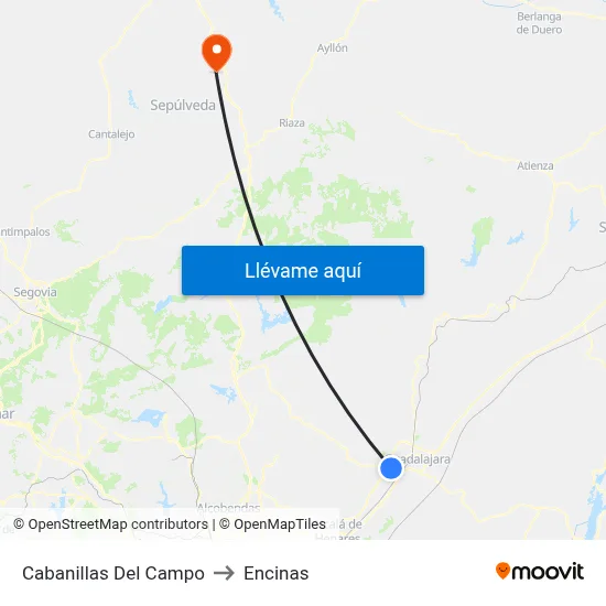 Cabanillas Del Campo to Encinas map
