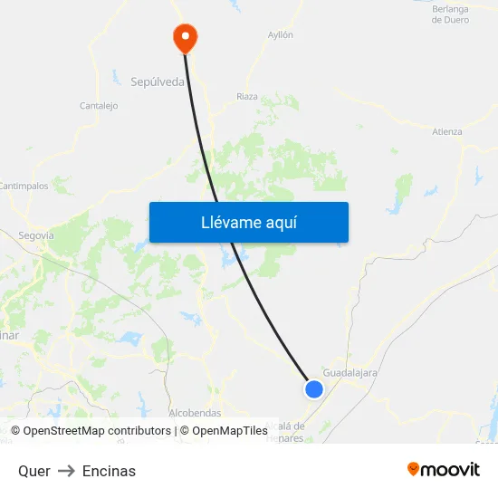 Quer to Encinas map