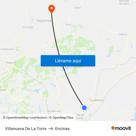 Villanueva De La Torre to Encinas map