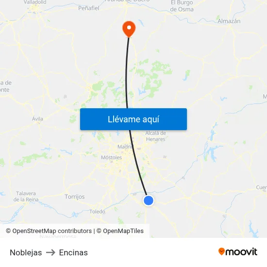 Noblejas to Encinas map
