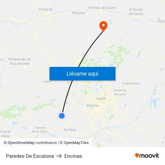 Paredes De Escalona to Encinas map