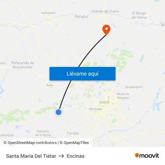 Santa María Del Tiétar to Encinas map