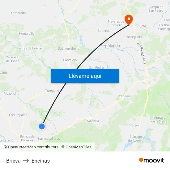 Brieva to Encinas map