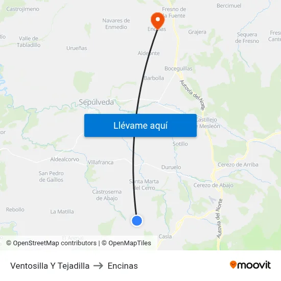 Ventosilla Y Tejadilla to Encinas map