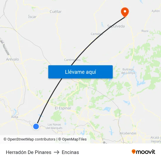 Herradón De Pinares to Encinas map