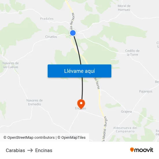 Carabias to Encinas map