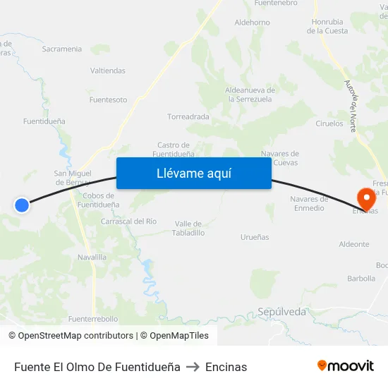 Fuente El Olmo De Fuentidueña to Encinas map