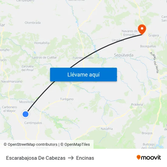 Escarabajosa De Cabezas to Encinas map