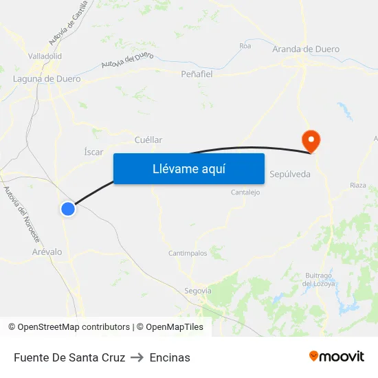 Fuente De Santa Cruz to Encinas map