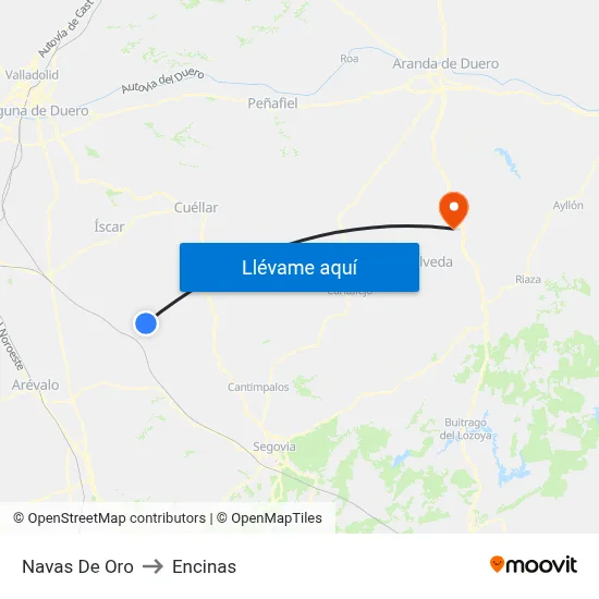 Navas De Oro to Encinas map