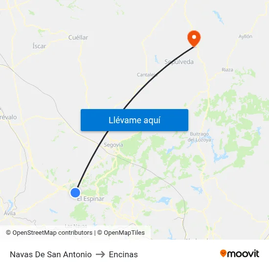 Navas De San Antonio to Encinas map