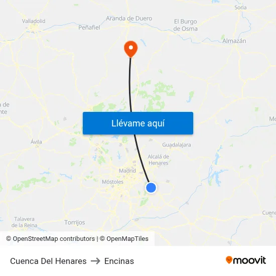 Cuenca Del Henares to Encinas map