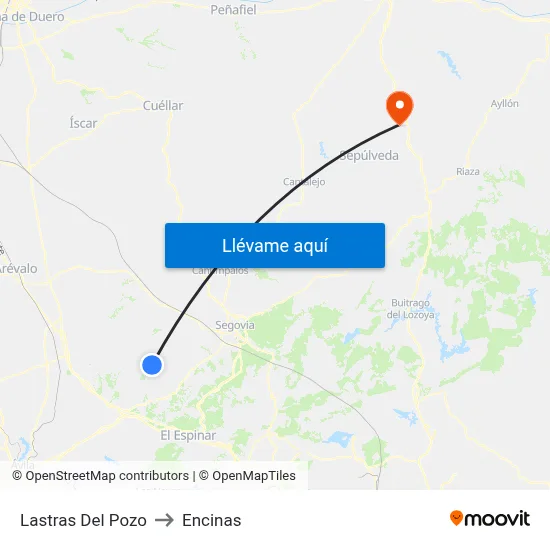Lastras Del Pozo to Encinas map