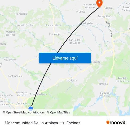 Mancomunidad De La Atalaya to Encinas map