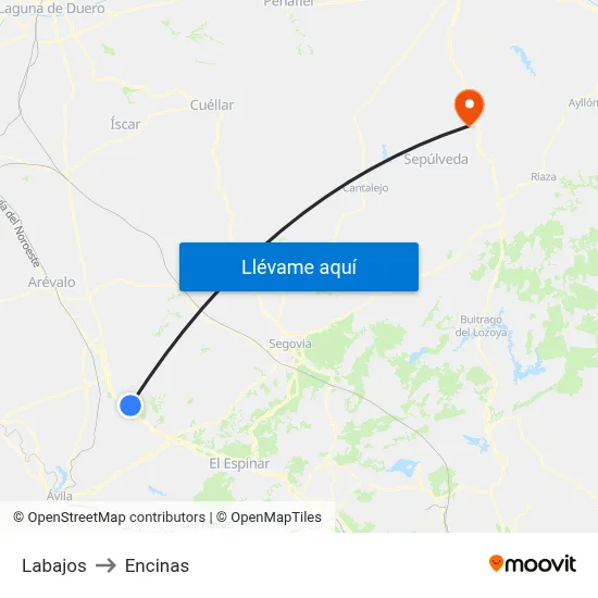 Labajos to Encinas map