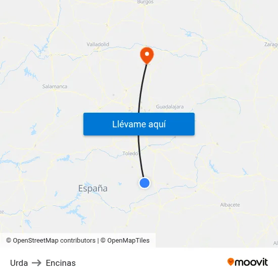 Urda to Encinas map