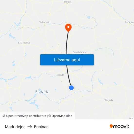 Madridejos to Encinas map